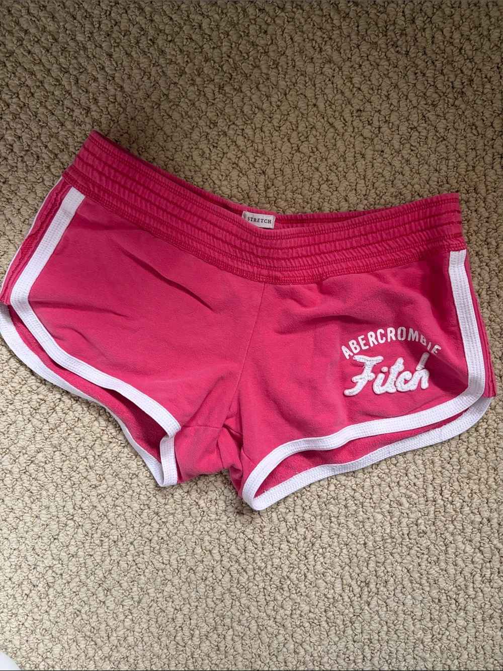 Abercrombie & Fitch Hot Pink Stretch Athletic Sweat Shorts Mini White Trim S